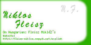 miklos fleisz business card